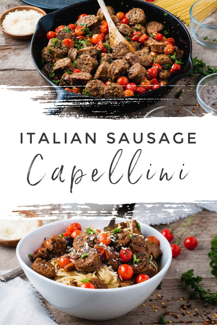 Italian Sausage Capellini With Blistered Tomatoes