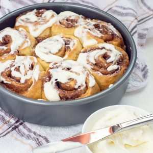 No Yeast Jumbo Cinnamon Buns