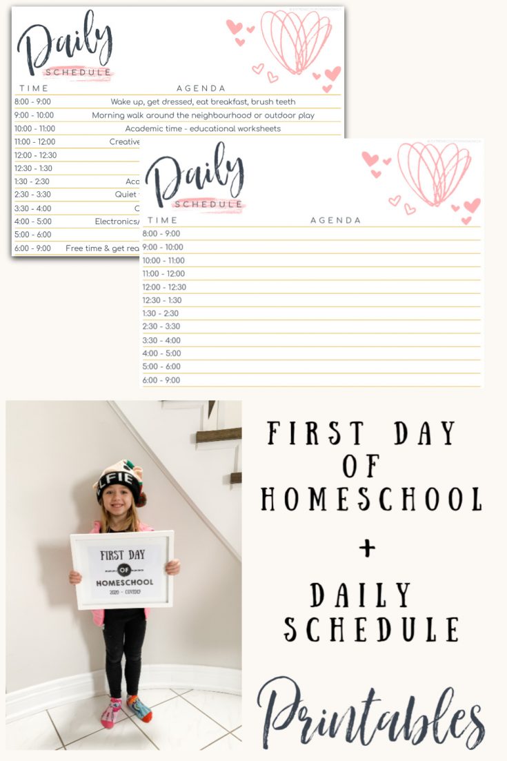 First Day Of Homeschool 2020 + Daily Schedule Printables - Extreme ...