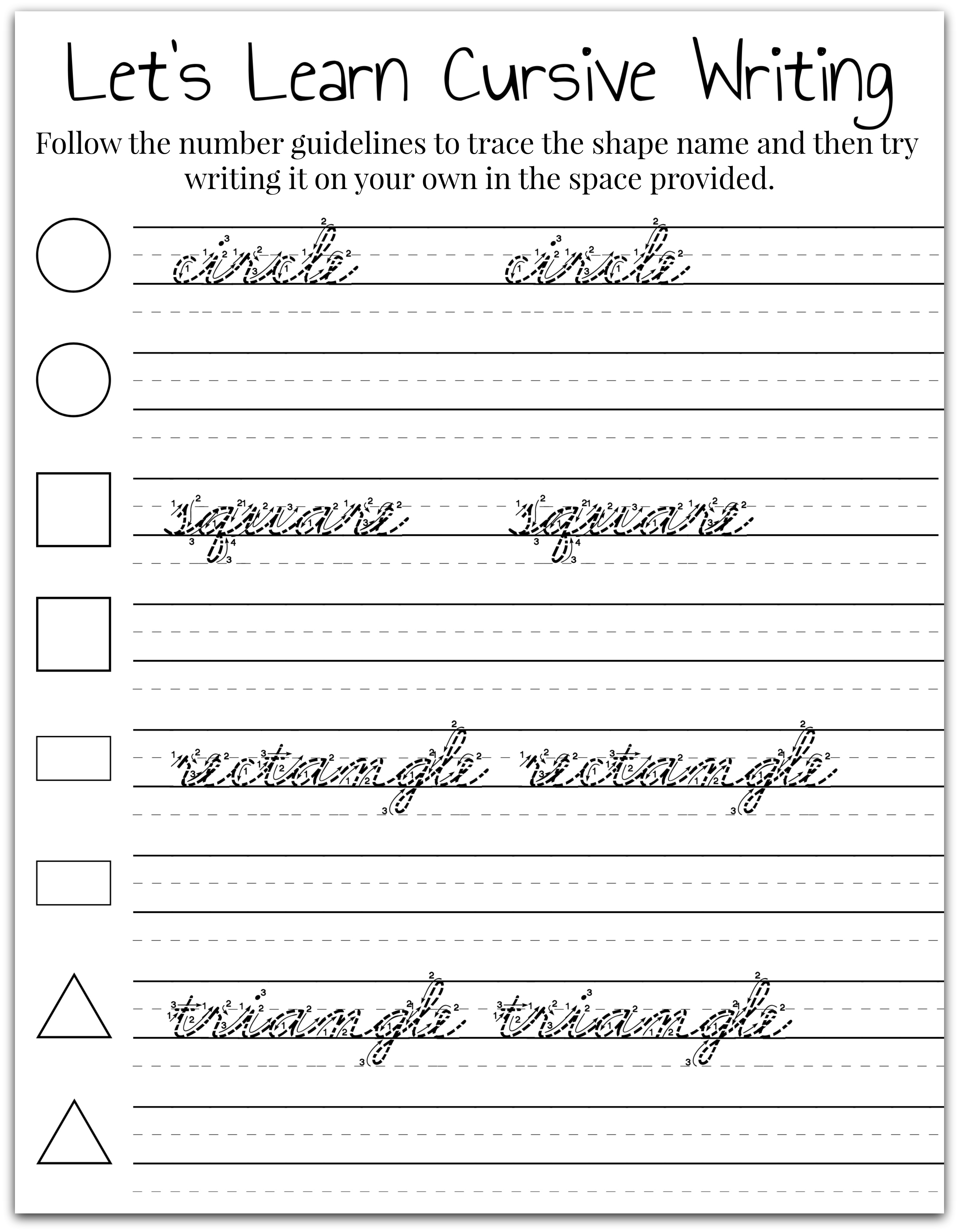 Learning Cursive Writing For Kids - Extreme Couponing Mom