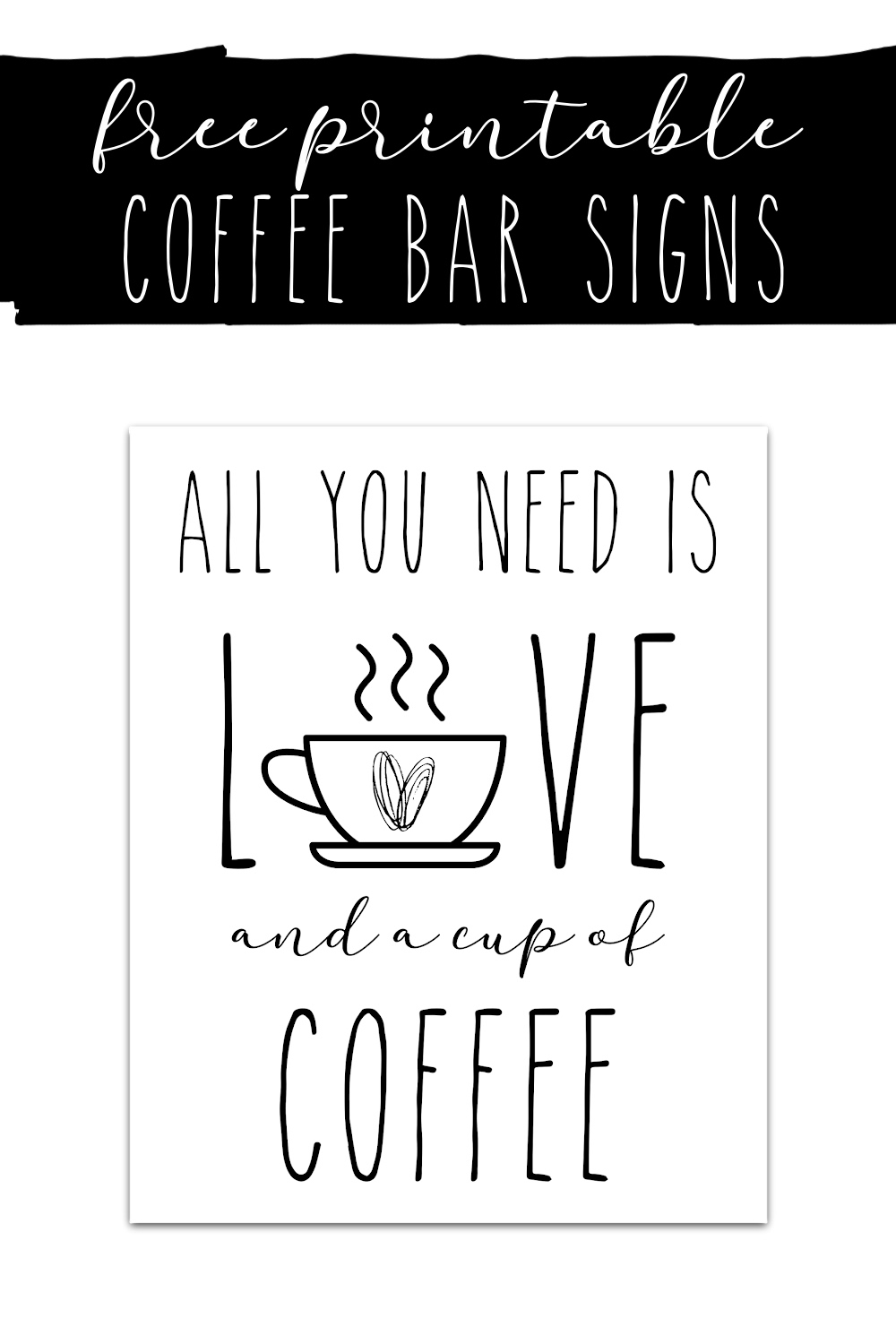 Printable Coffee Bar Signs