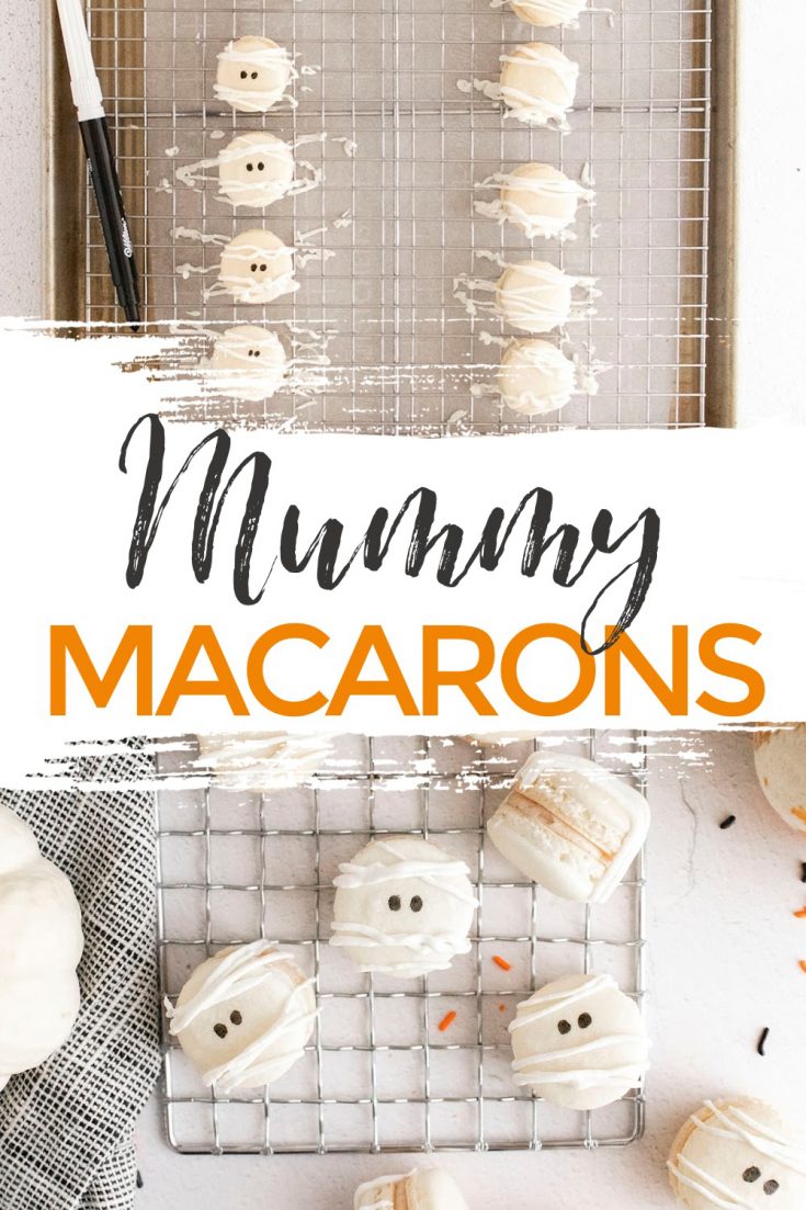 Mummy Halloween Macarons