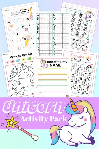 Unicorn Alphabet Activity Pack - Extreme Couponing Mom