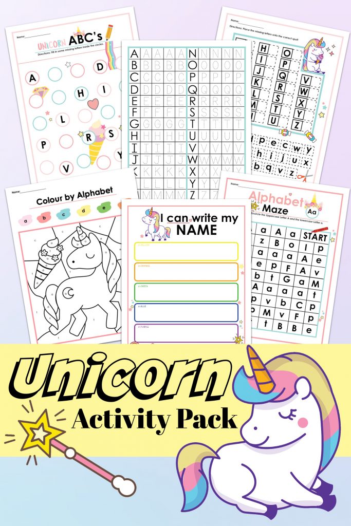 Unicorn Alphabet Activity Pack - Extreme Couponing Mom