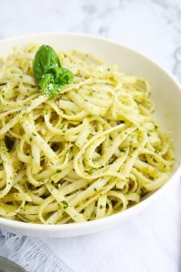 The Best Almond Pesto Fettuccine