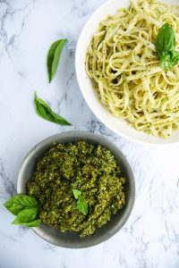 The Best Almond Pesto Fettuccine