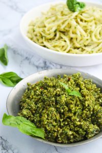 The Best Almond Pesto Fettuccine