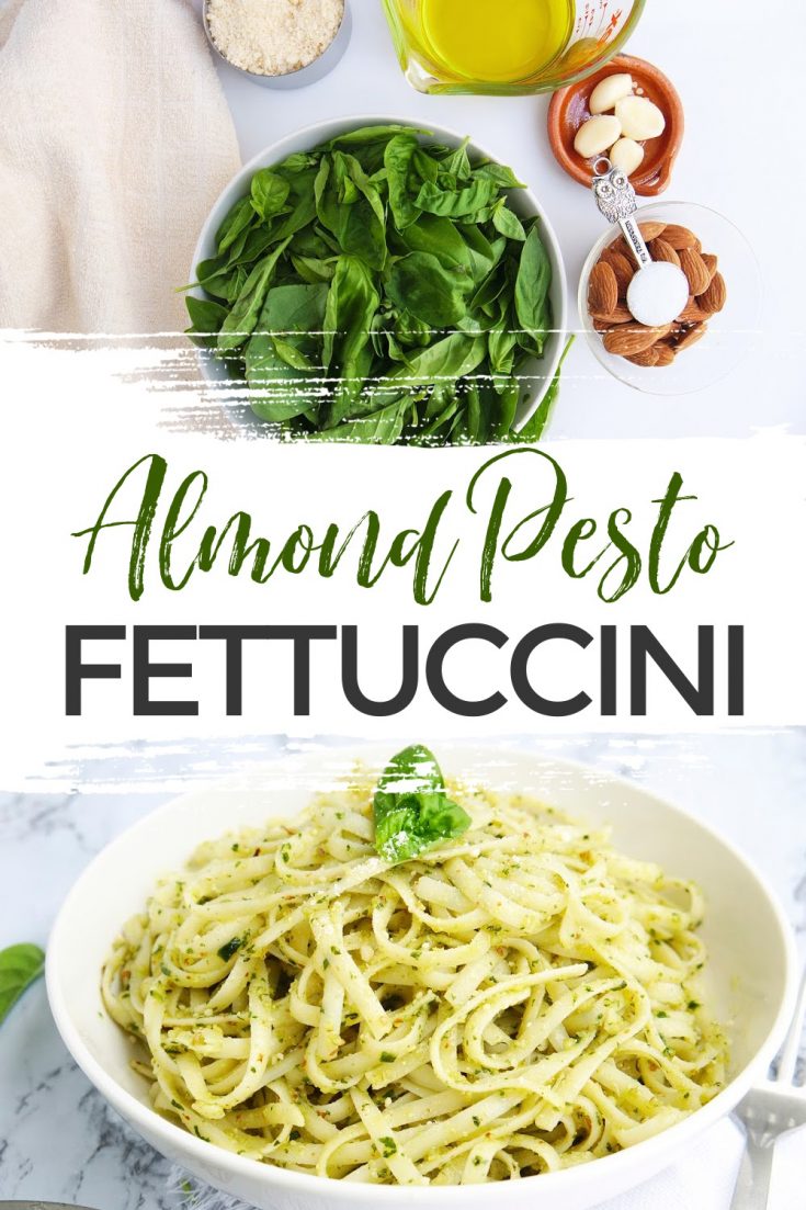 The Best Almond Pesto Fettuccine