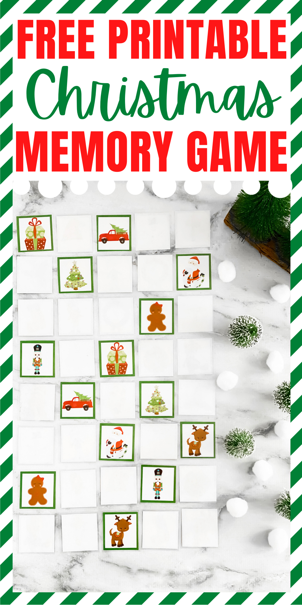 Christmas Memory Card Game 36 Cards Flip And Match Horizon 