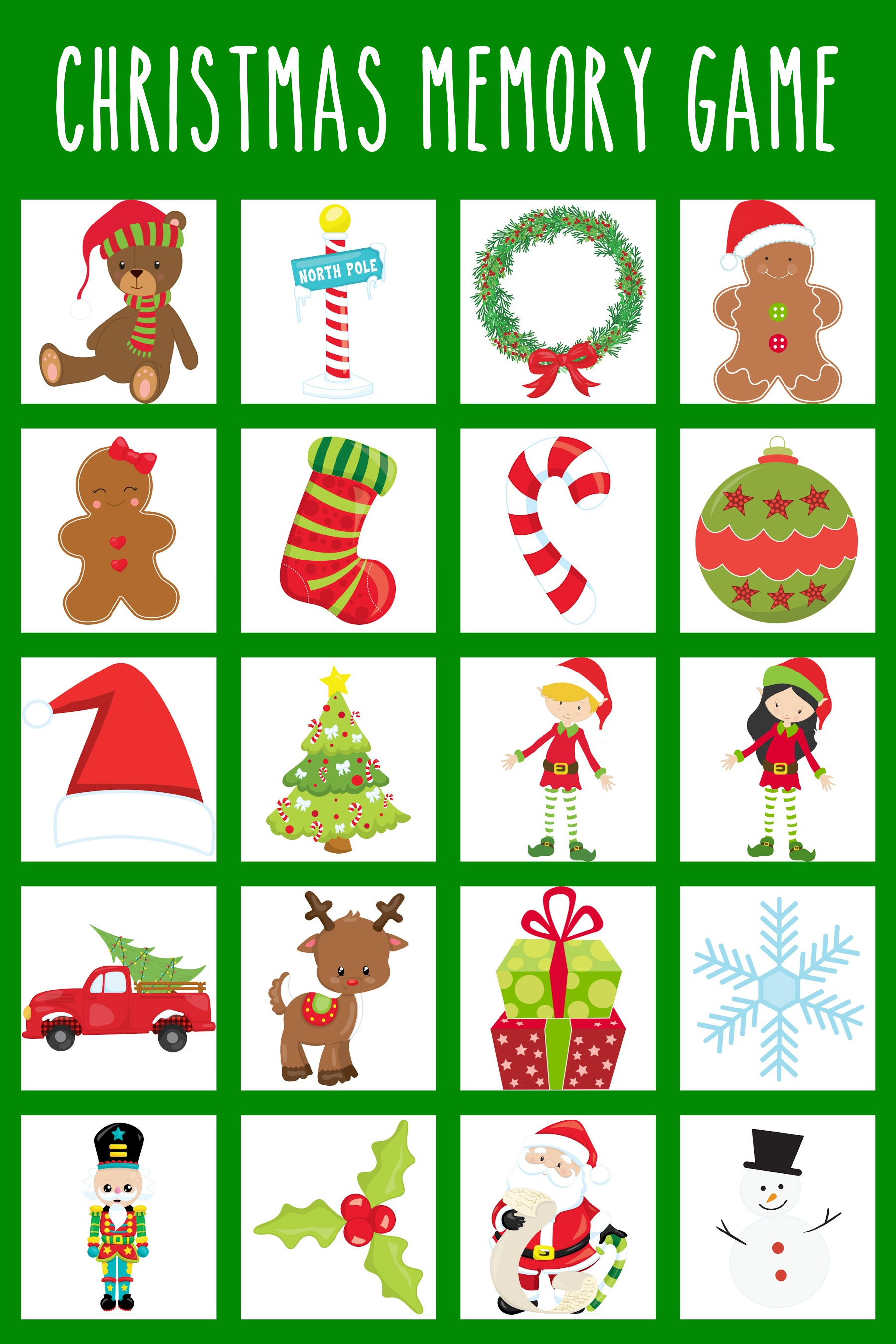 Free Printable Christmas Memory Game Cards Printable Templates