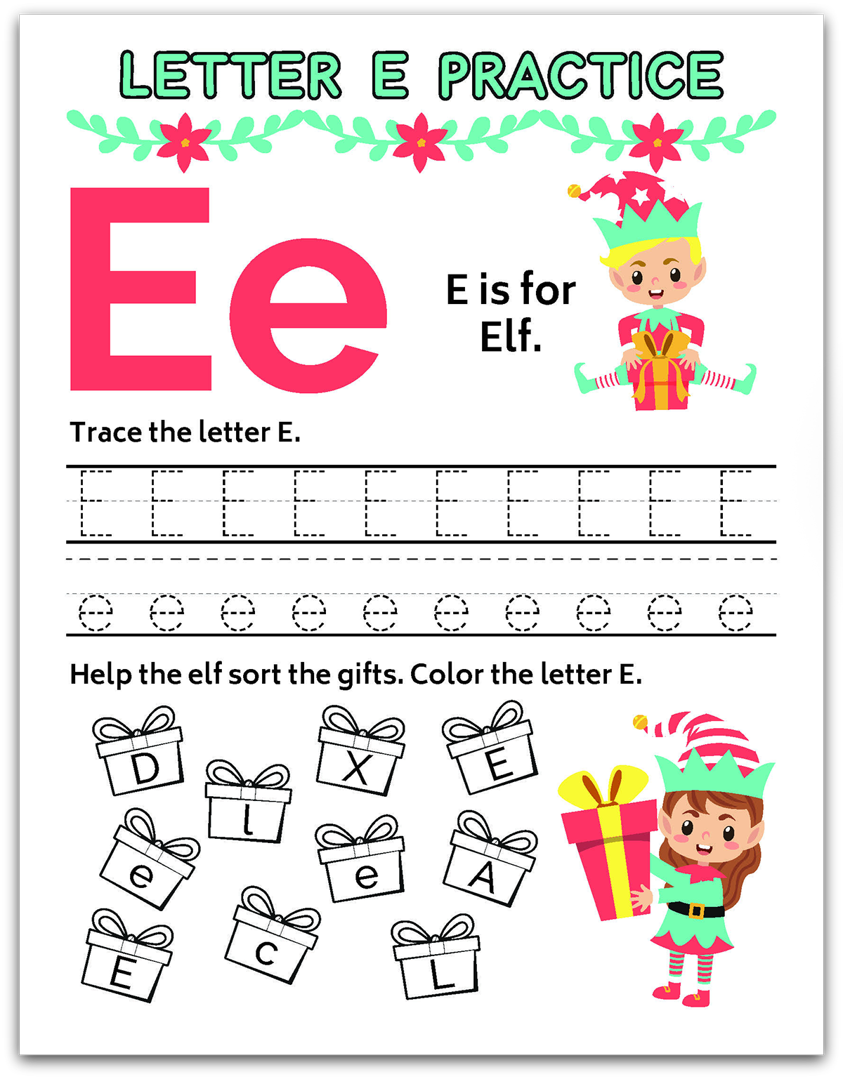 Elf Learning Printables Package