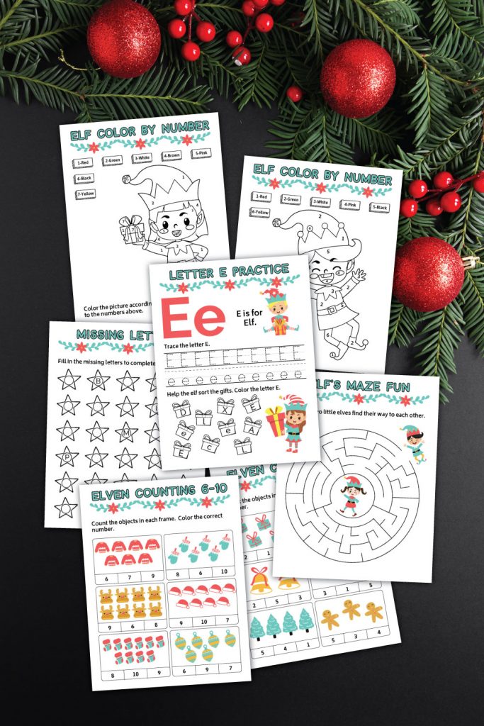 Elf Learning Printables Package