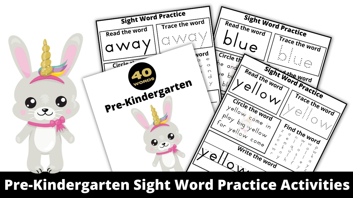 Pre-Kindergarten Dolch Sight Words Practice Activities