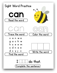 Sight Word Practice Activities