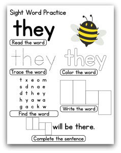 Sight Word Practice Activities