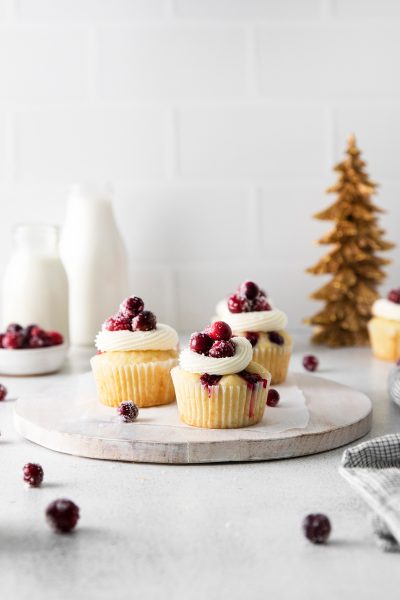 Sugared Cranberry Cupcakes