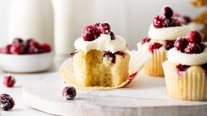 Sugared Cranberry Cupcakes