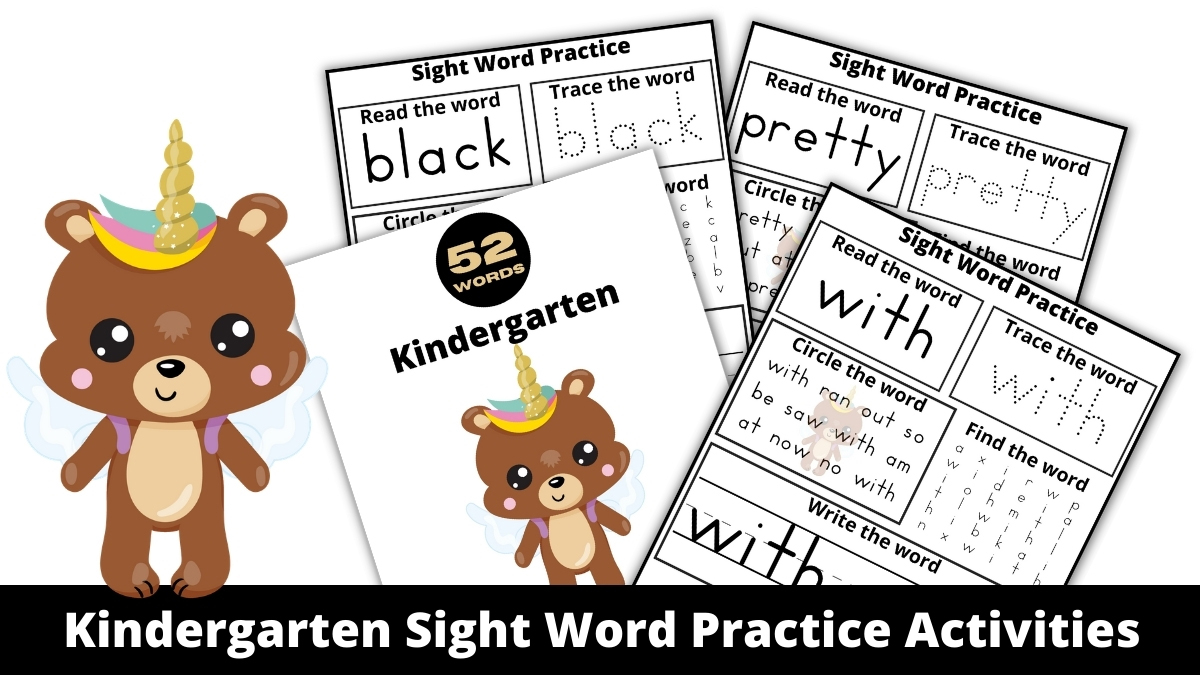 Kindergarten Dolch Sight Words Practice Activities