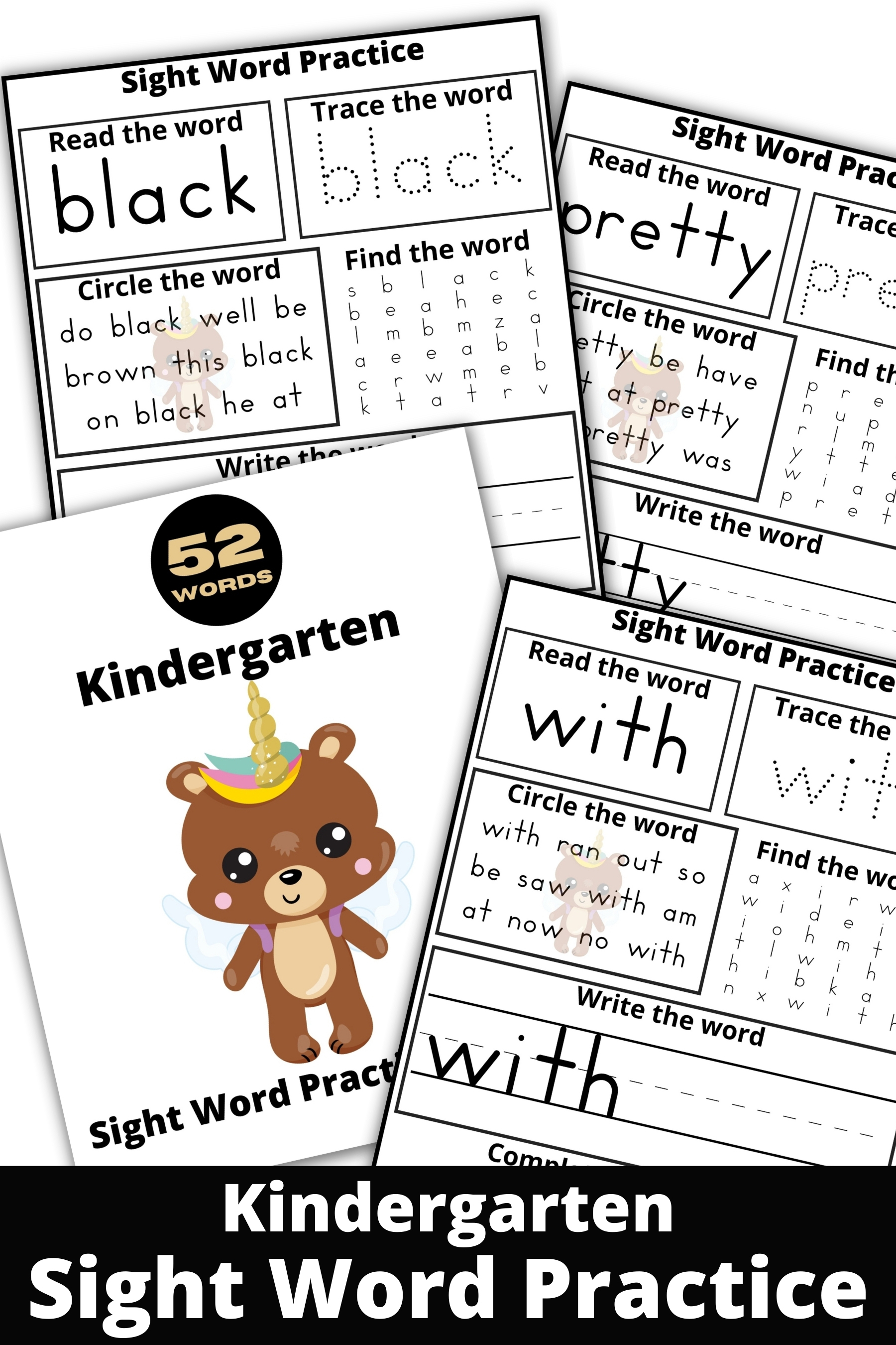 Kindergarten Dolch Sight Words Practice Activities