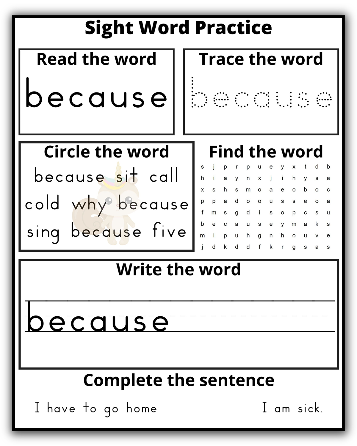 Second Grade Sight Word Practice