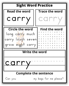 Third Grade Sight Word Practice