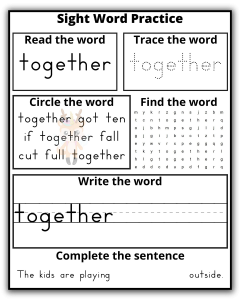 Third Grade Sight Word Practice