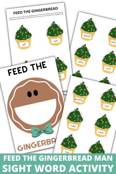 Feed The Gingerbread Man Sight Words Activity