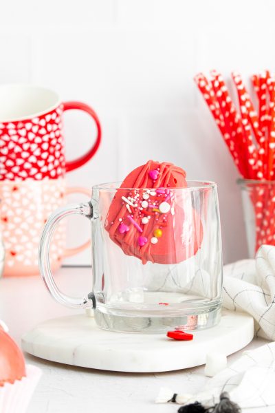 Red Velvet Hot Chocolate Bombs