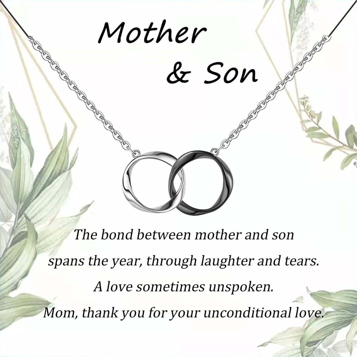 Gifts for Mom - Mother and Son Necklace - Boy Mom Gift - Love Knot Charm -  Infinite Love Jewelry - Sterling Silver - Adjustable Length - Walmart.com