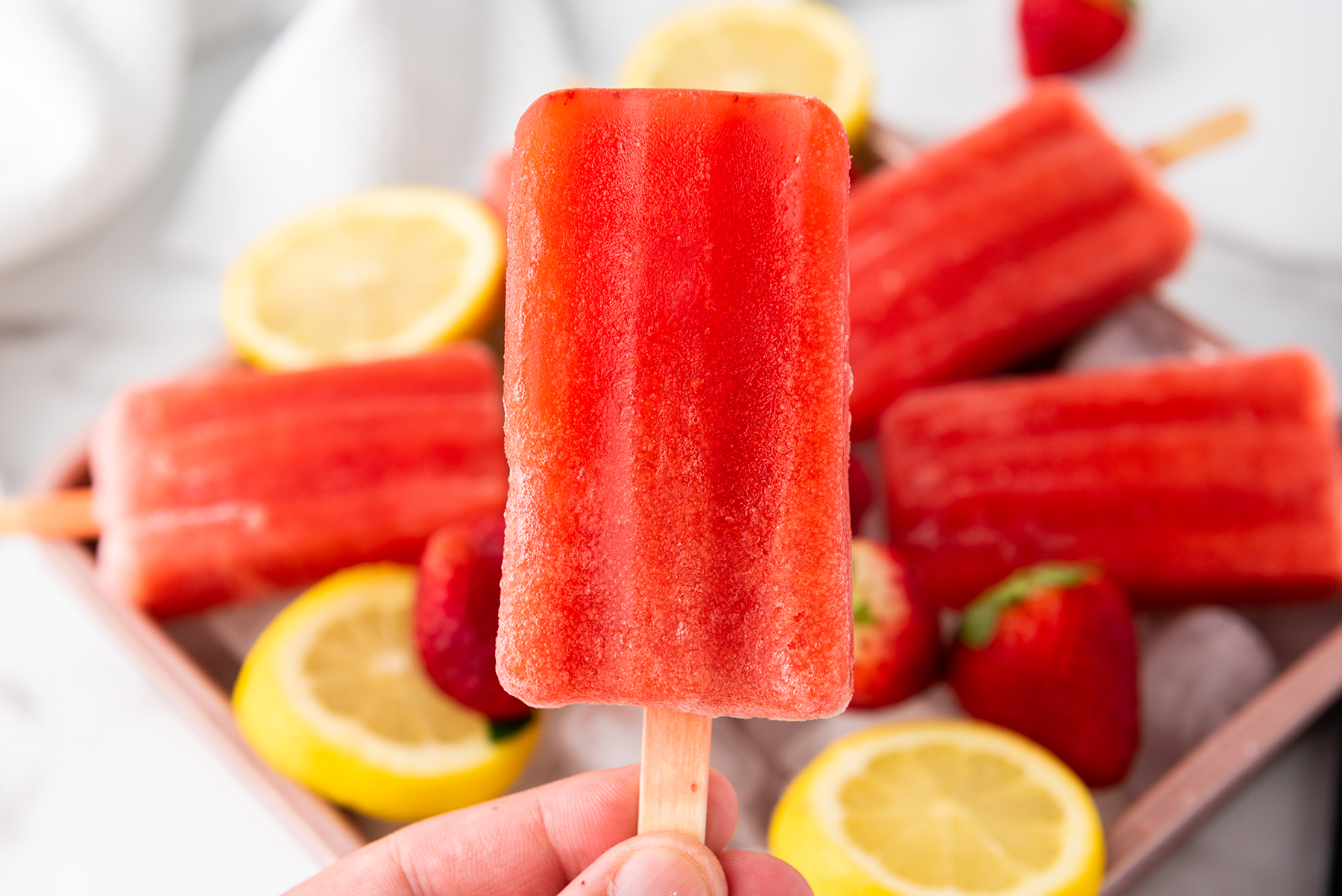 Homemade Strawberry Lemonade Popsicles