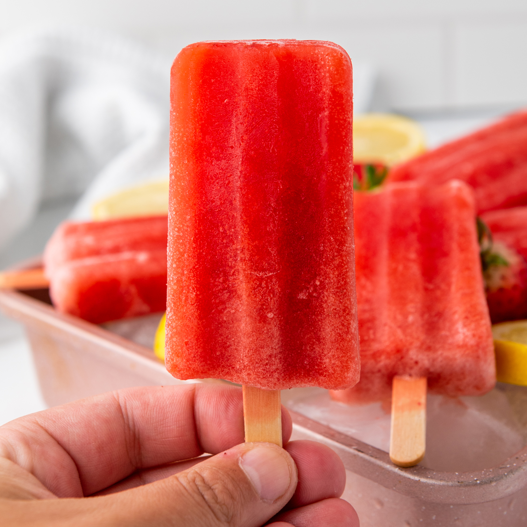 Homemade Strawberry Lemonade Popsicles