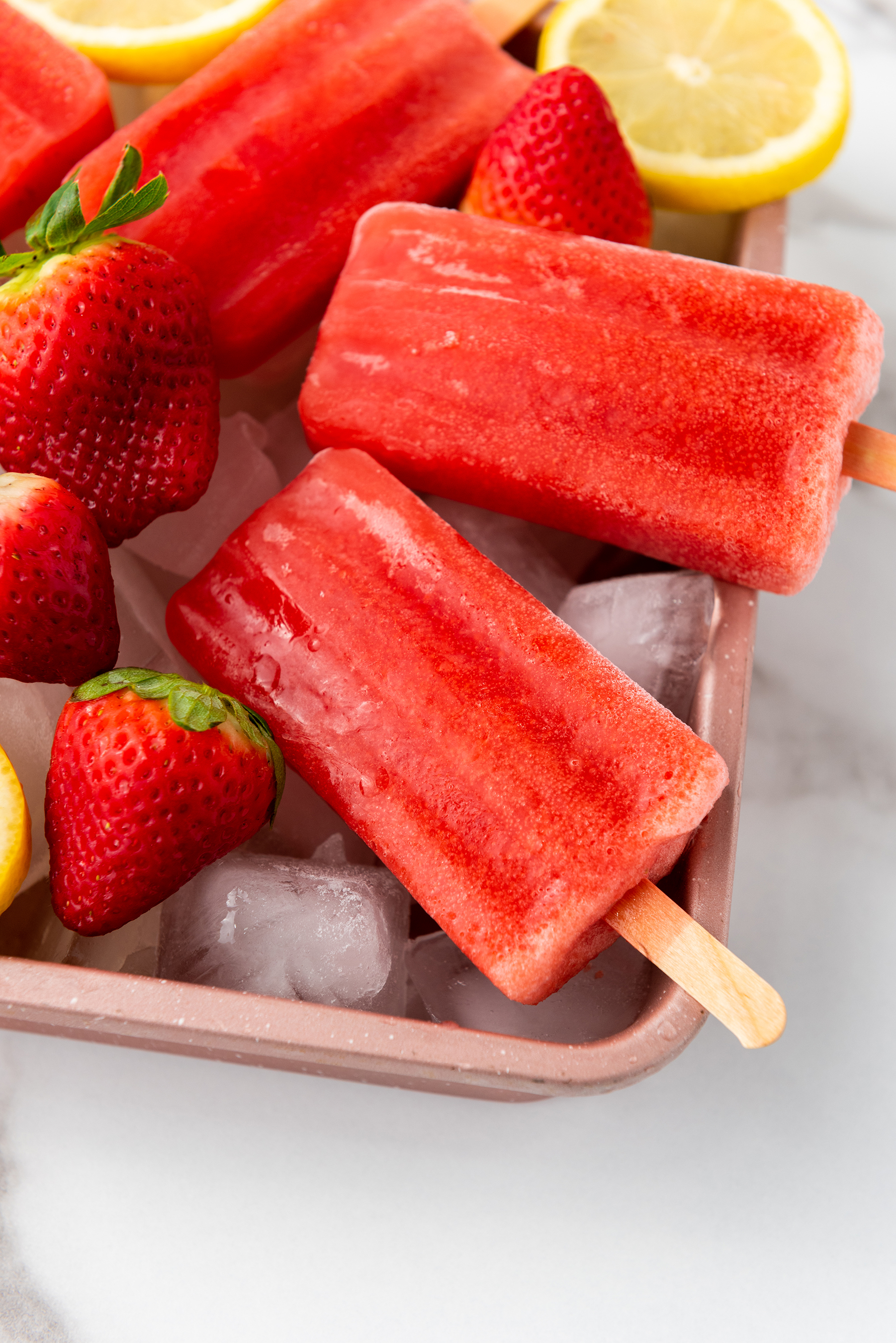 Homemade Strawberry Lemonade Popsicles