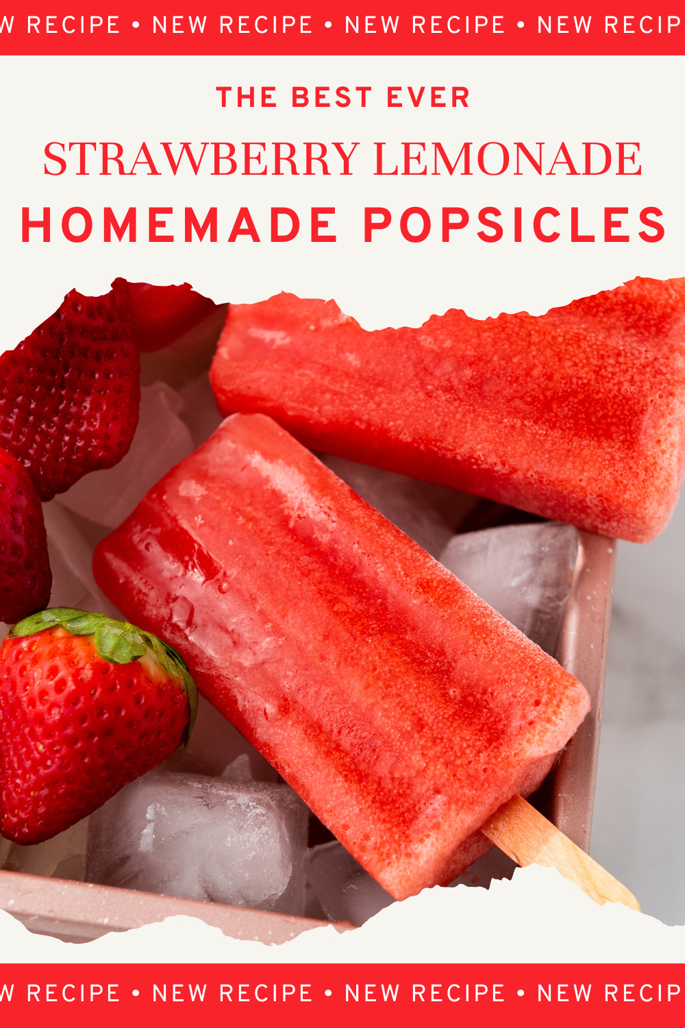 Homemade Strawberry Lemonade Popsicles