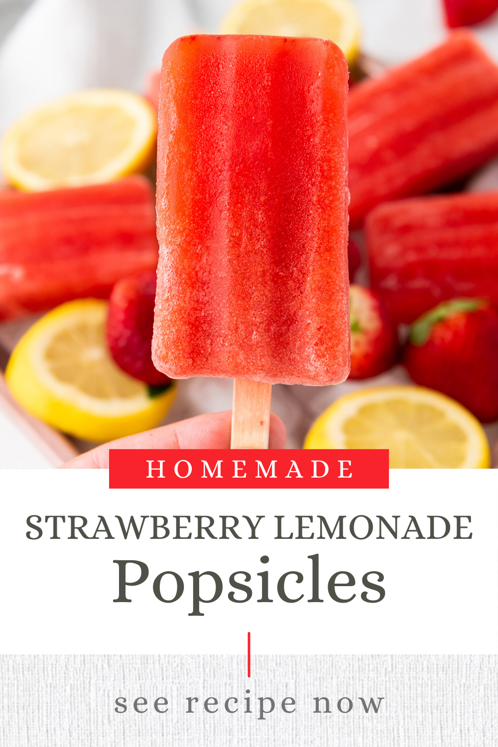 Homemade Strawberry Lemonade Popsicles