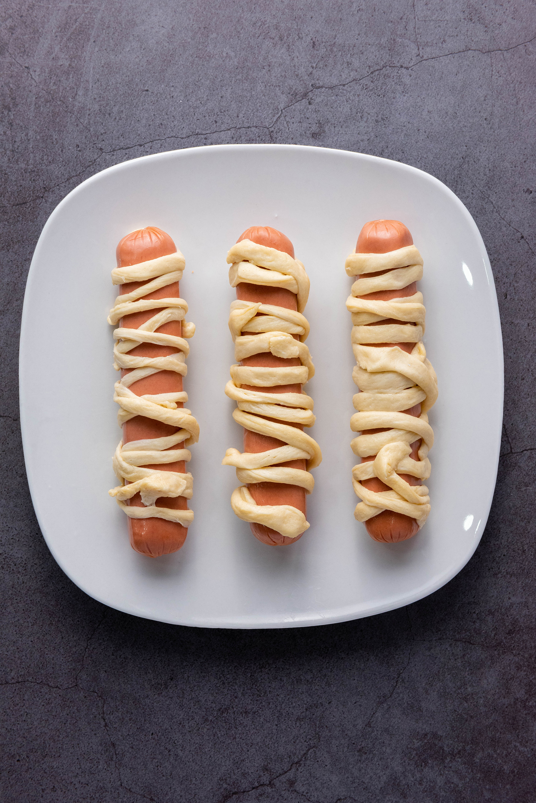 Air Fryer Halloween Mummy Hot Dogs