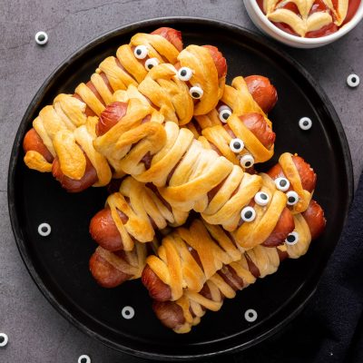 Air Fryer Halloween Mummy Hot Dogs