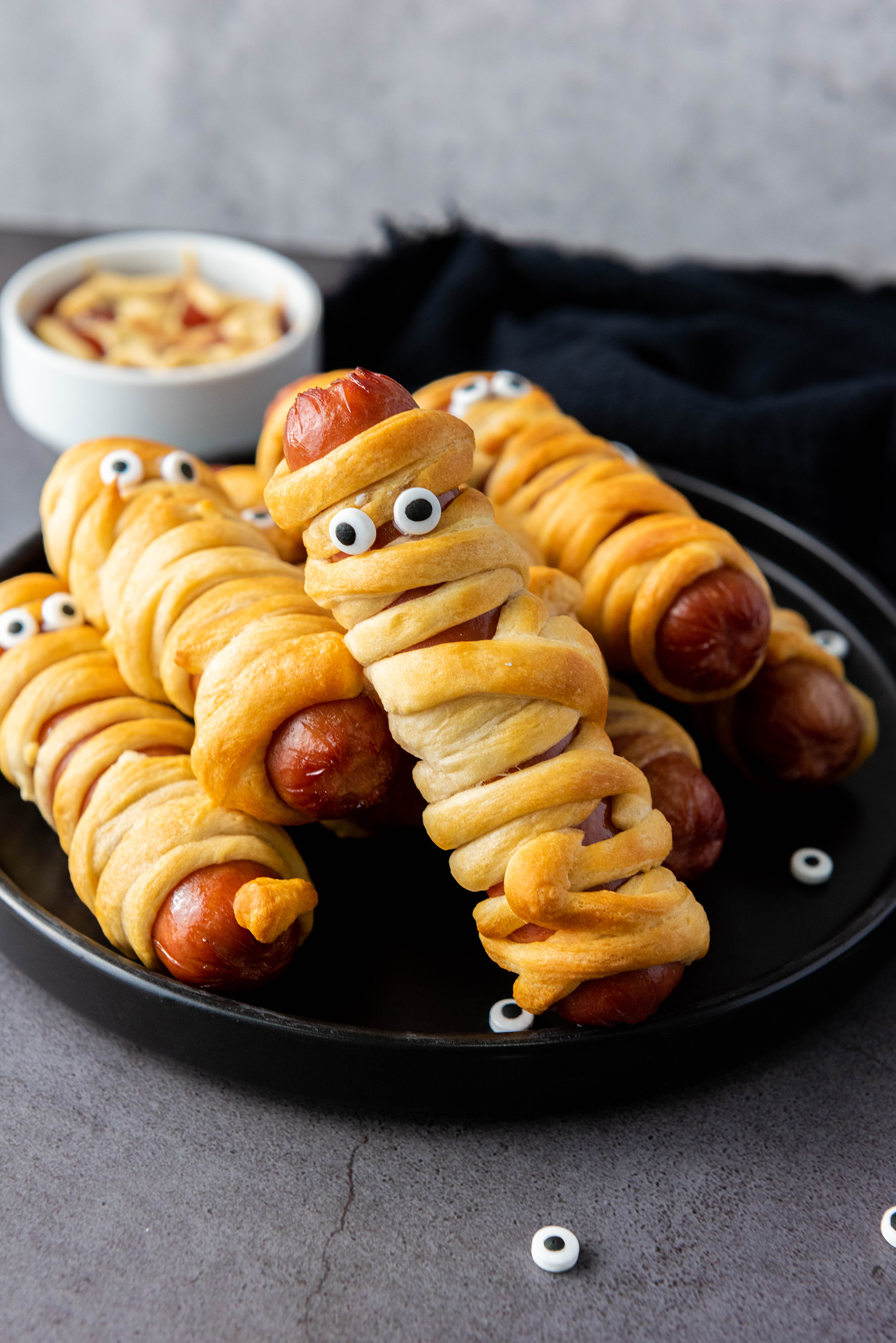 Air Fryer Halloween Mummy Hot Dogs