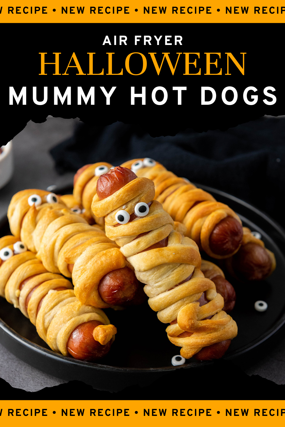 Air Fryer Halloween Mummy Hot Dogs