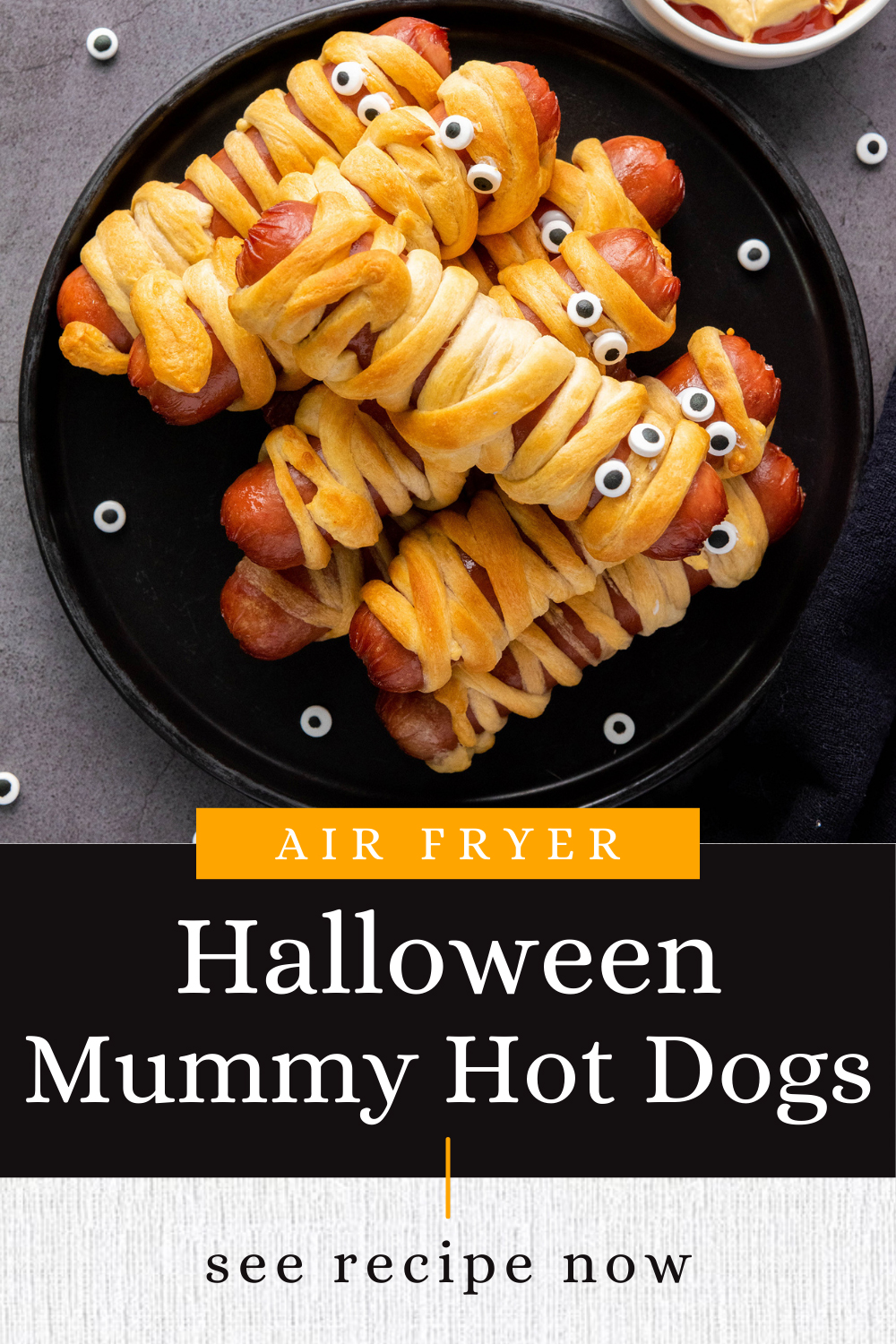 Air Fryer Halloween Mummy Hot Dogs