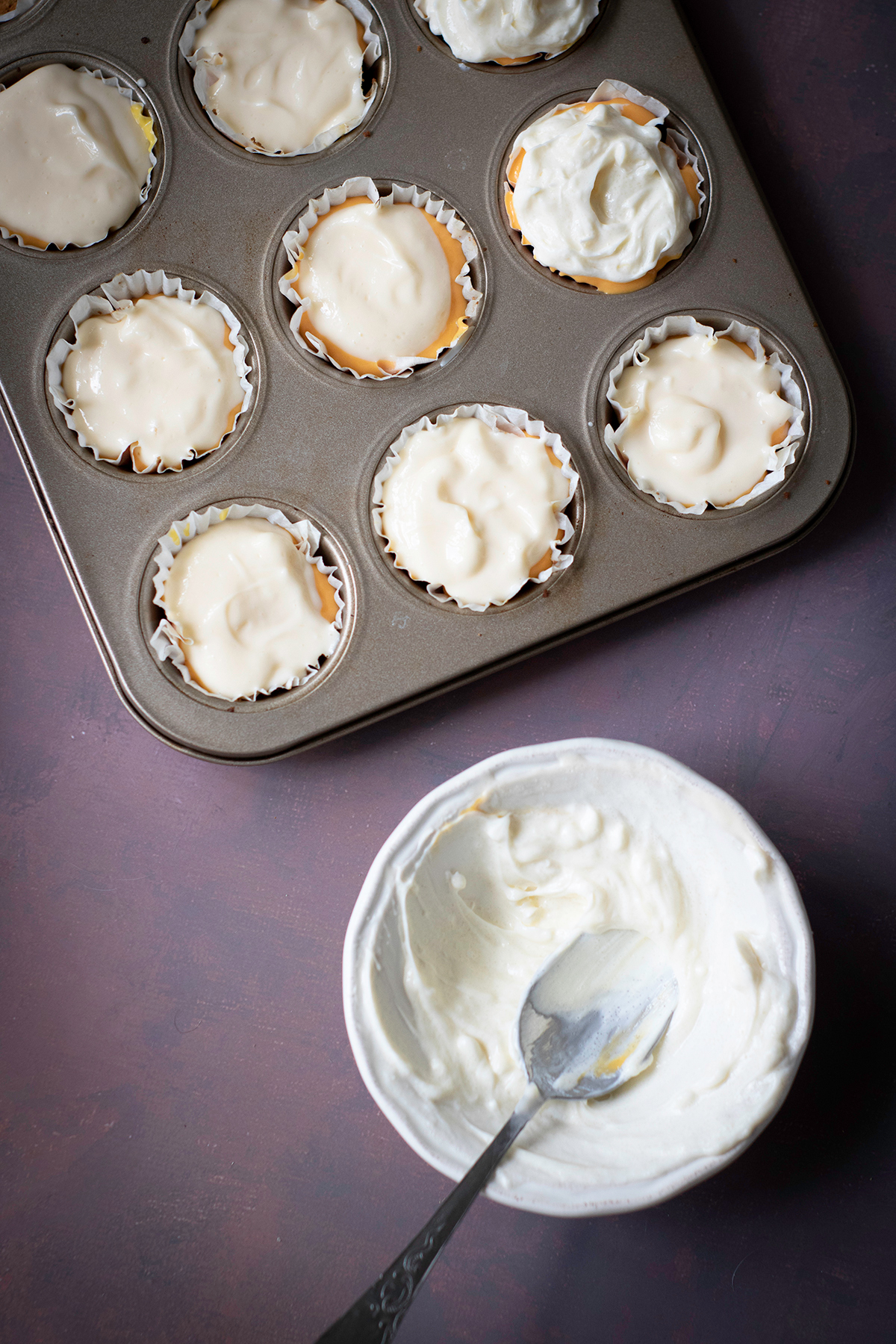 Halloween Candy Corn Mini Cheesecakes