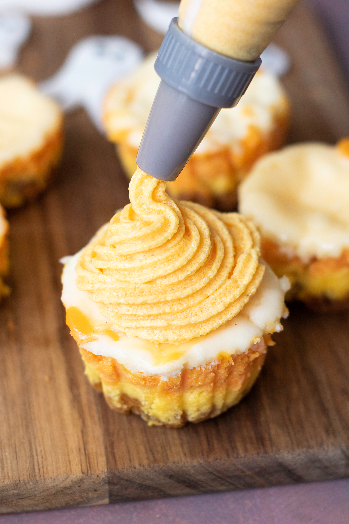 Halloween Candy Corn Mini Cheesecakes