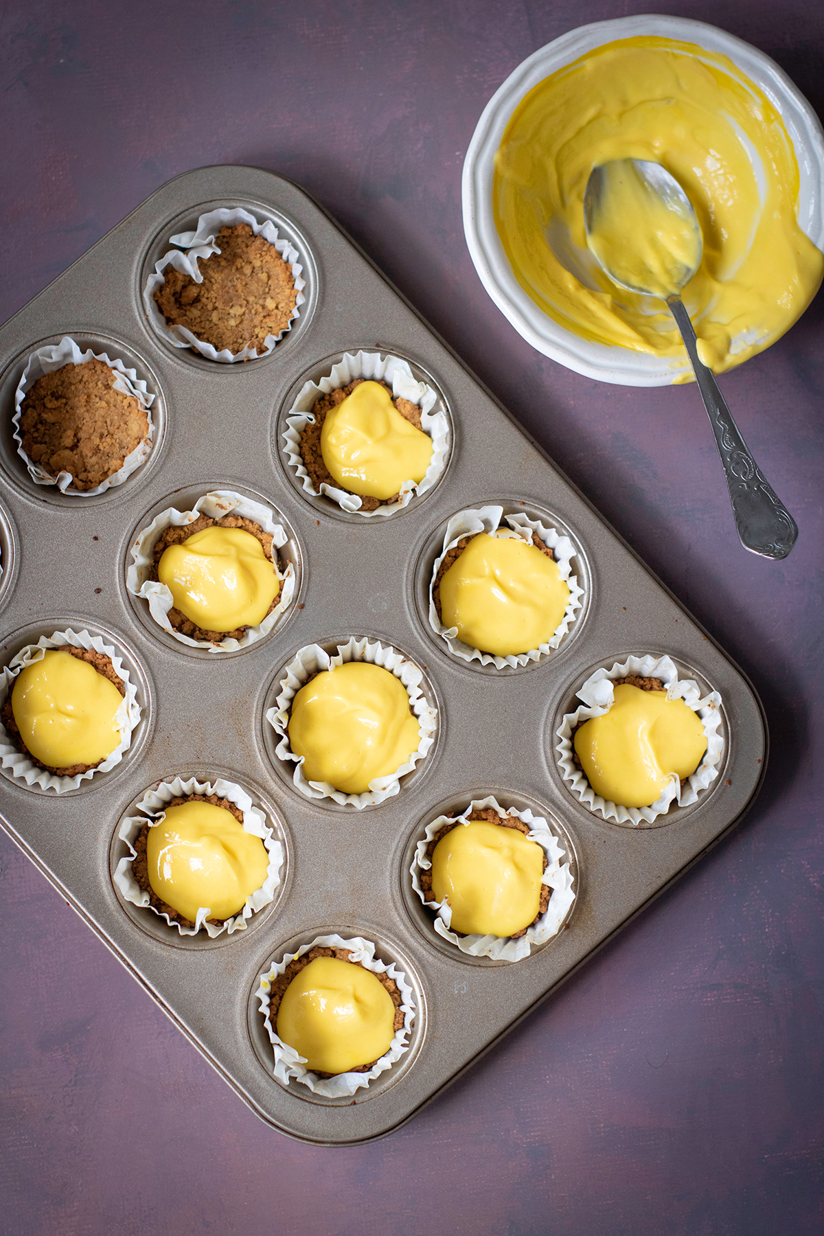 Halloween Candy Corn Mini Cheesecakes