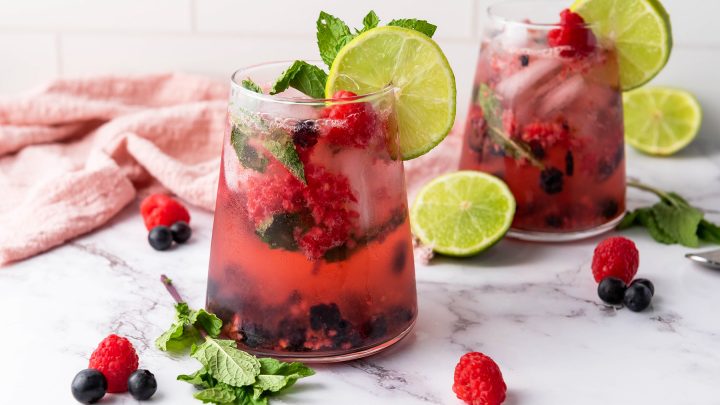 Blueberry Raspberry Mint Mocktail